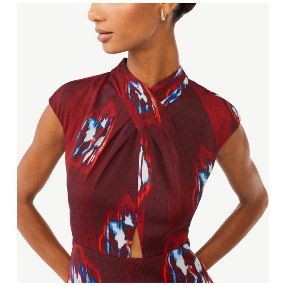 SCOOP WOMEN’S TWIST NECK MIDI DRESS